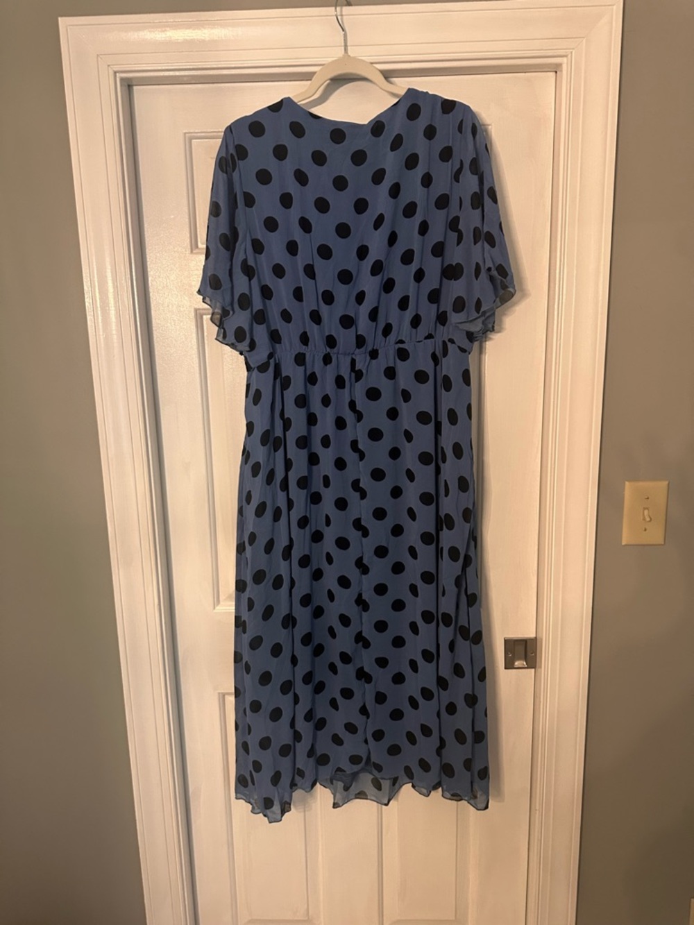 BloomChic Blue Midi Dress with Black Polka Dots - Picture 5 of 5